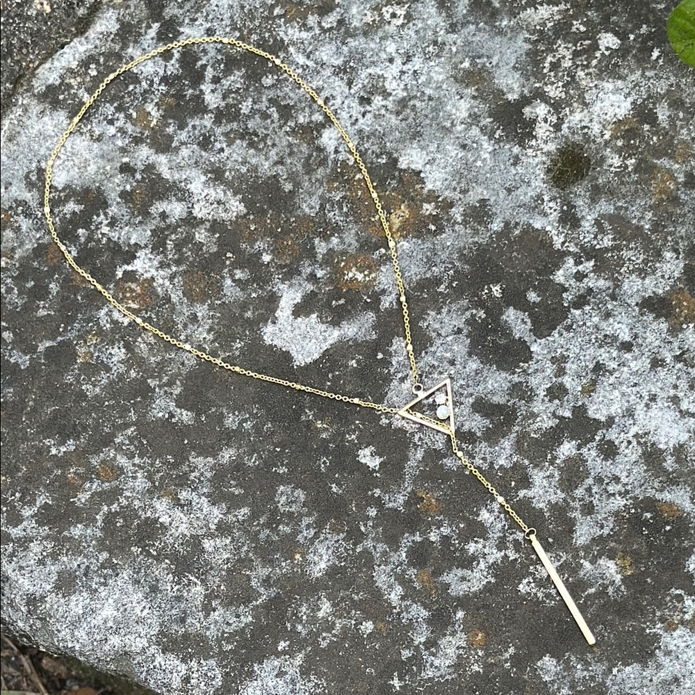 Gold Triangle Pendant Necklace